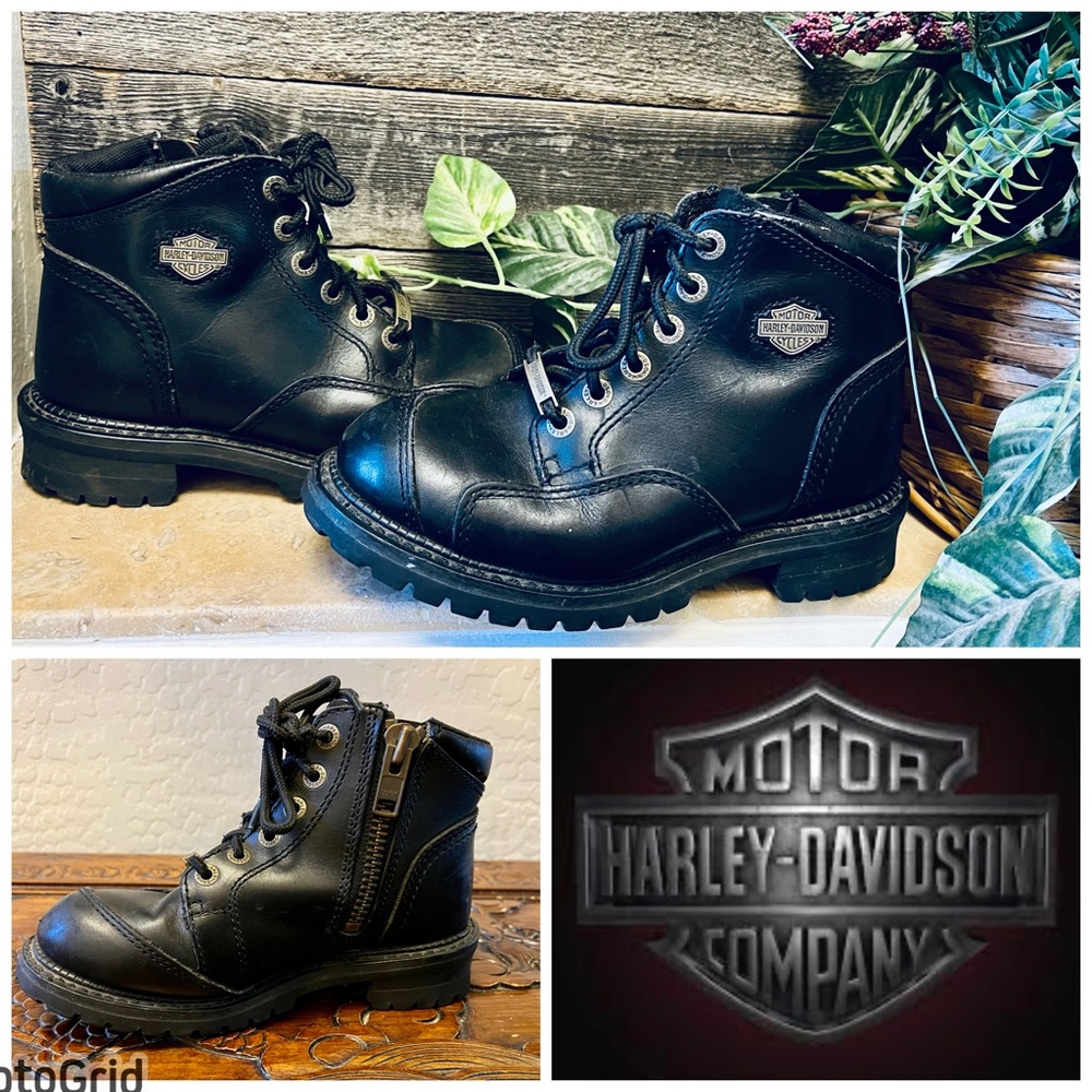 Harley-Davidson Motorcycle Women’s Black Leather Combat Boots
